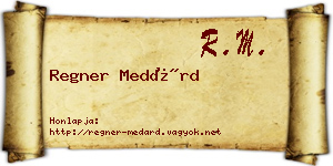 Regner Medárd névjegykártya